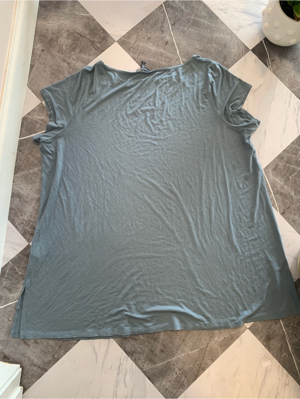 200 Eileen Fisher Relaxed Scoop Neck Tunic - Slate Blue - Picture 2 of 5